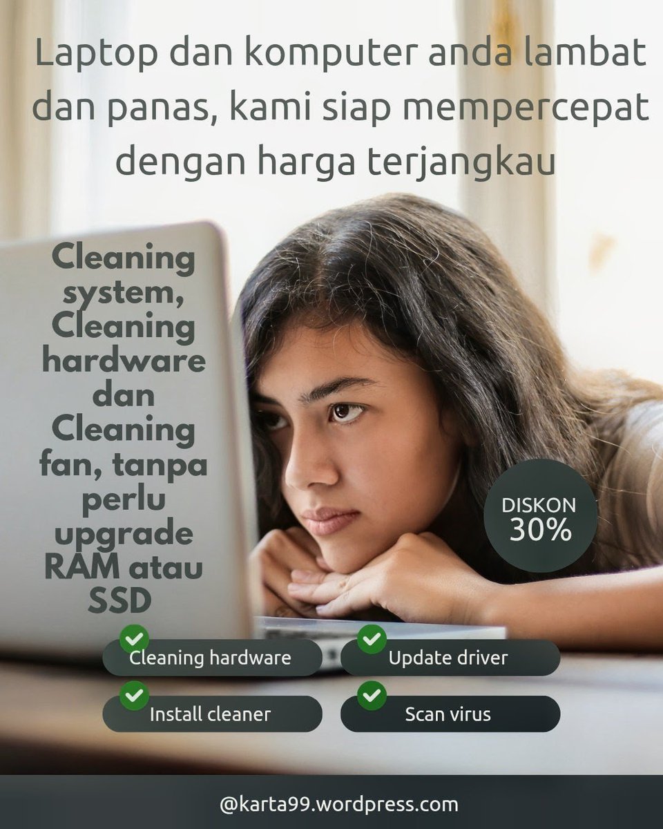 servicecombali's tweet photo. Laptop dan komputer anda lambat dan panas, kami siap mempercepat dengan harga terjangkau https://t.co/allMfeSWmq