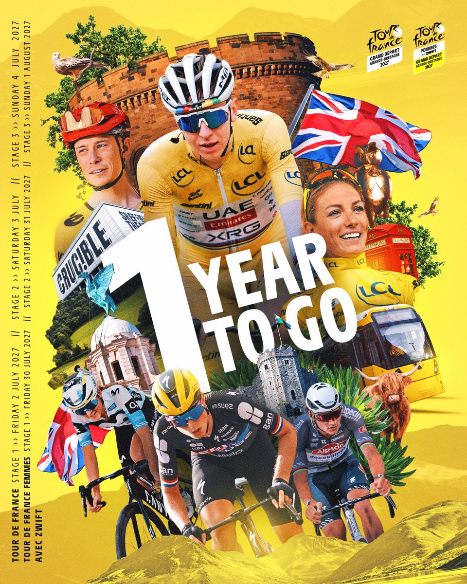 CaerphillyCBC's tweet photo. 🚴One year to go until Caerphilly welcomes the Tour de France!

Wales will play a central role in the 2027 Tour de France, with stage three of the men’s race starting in Welshpool in Powys and finishing in Cardiff on Sunday 4 July 2027. Read more: https://t.co/P4ojGMbLx5 https://t.co/dTvwrYXGsD