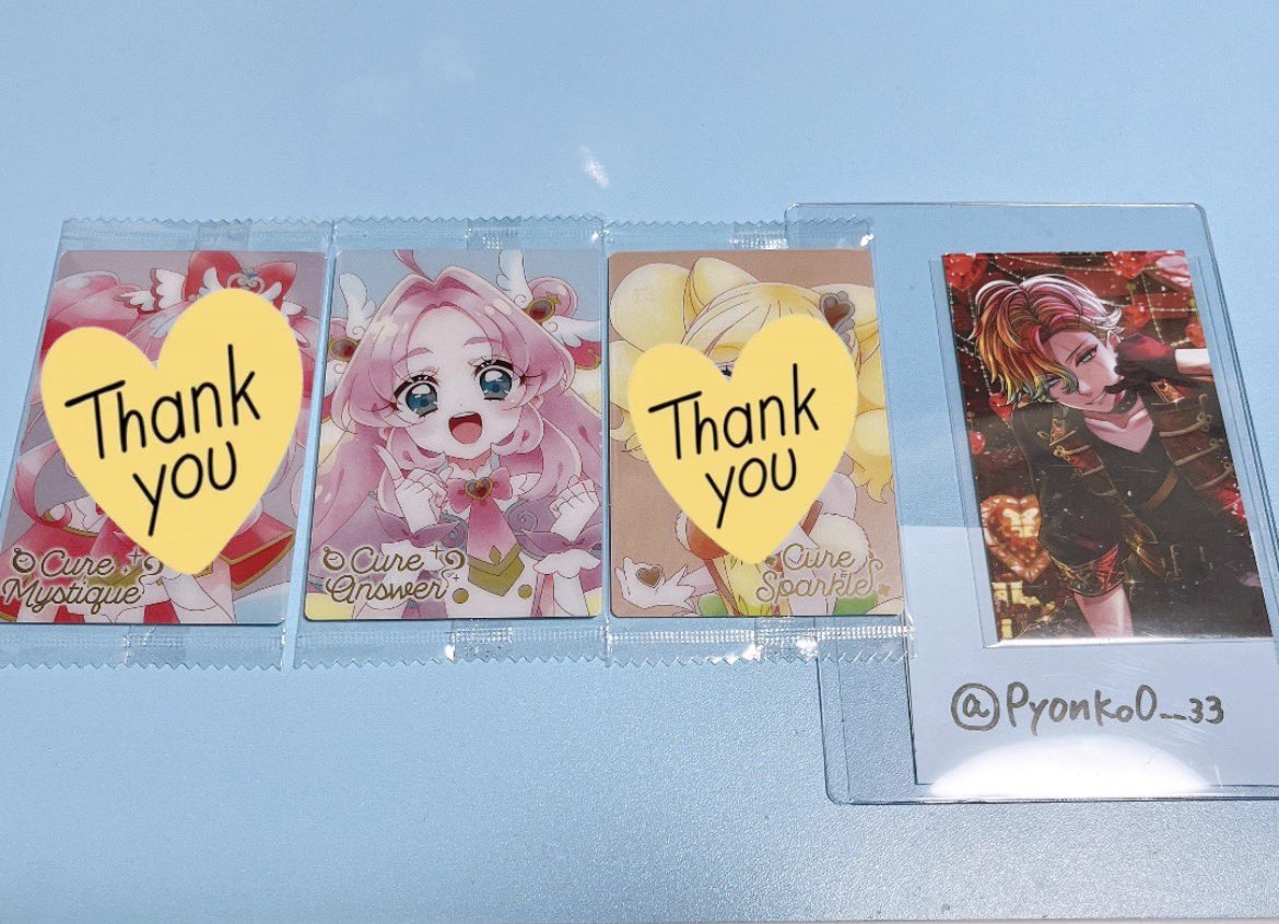 PyonKo0__33's tweet photo. 【更新】
[交換]プリキュアウエハース13

[譲] 画像のもの
[求] キュアキッスHR  【最優先】
       キュアキッスSR
       キュアアルカナシャドウSR

キッスHRお譲り頂ける場合、1:2で他のカードもお譲り可能です。

郵送交換希望です。
検索からでもお気軽にお声掛けください🎀 https://t.co/VaBLUXSLDi