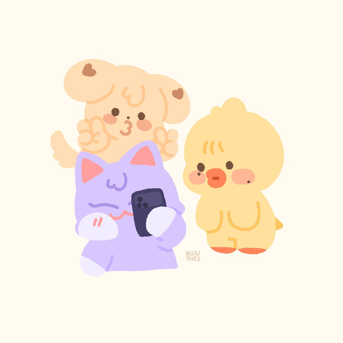 bluuthes's tweet photo. 🐥🐶🐱 https://t.co/Idg4Wdk8mo