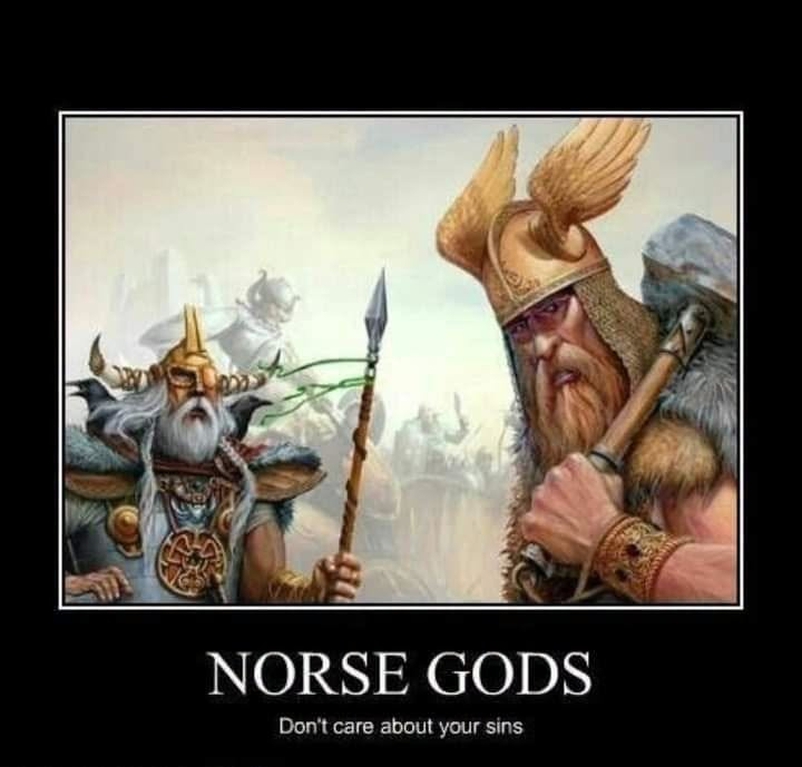 DouglasTay1962's tweet photo. Fuck sins! We don't do that bullshit game. Nor do we kneel down to our righteous gods. #norse #viking #retrobution #BrazilLost https://t.co/MeNRkANxDi