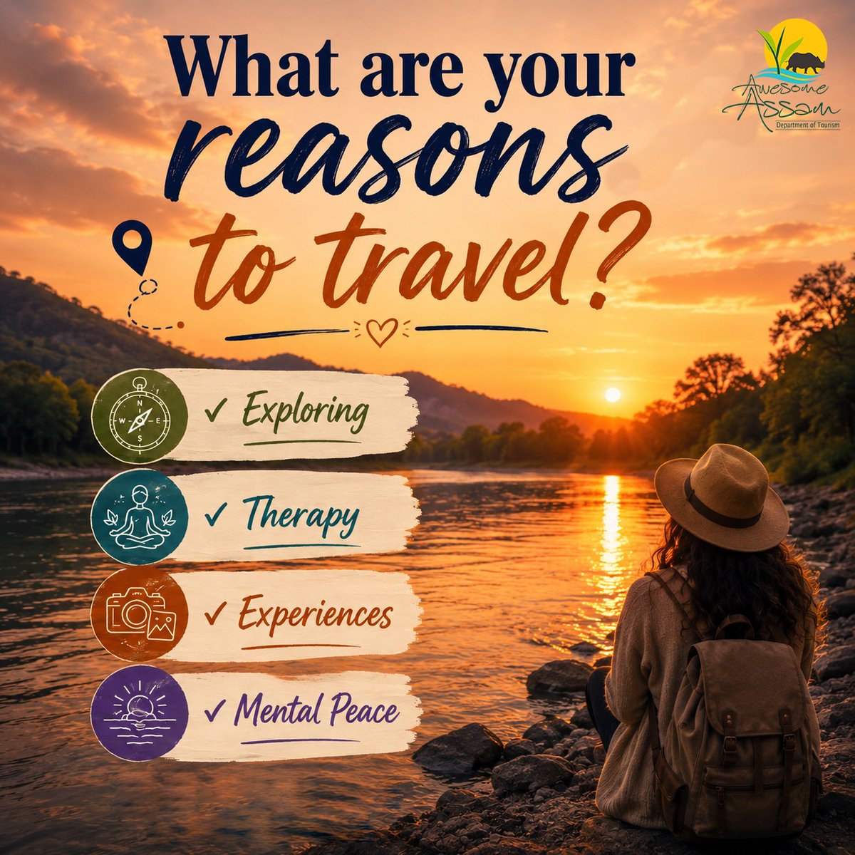 aweassam's tweet photo. Tell us in the comments what are your reasons to travel?
#AwesomeAssam
#TravelAssam
#ExploreAssam
@CMOfficeAssam 
@himantabiswa 
@AjantaNeog https://t.co/1pYGyadEBi