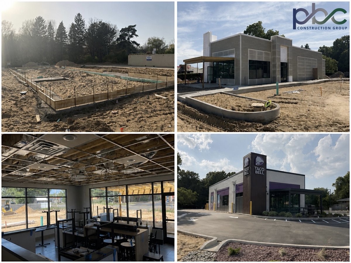 PBCConstruct's tweet photo. Most people only see the finished product, we get to see every step of the process.

With that being said, what's your favorite stage?
🏗️ Foundation
🚧 Framing
🔧 Interior build-out
✨ Finished product

pbcconstructiongroup #partnersbuildingcommitment #construction #tacobell https://t.co/RCiFq24kt8