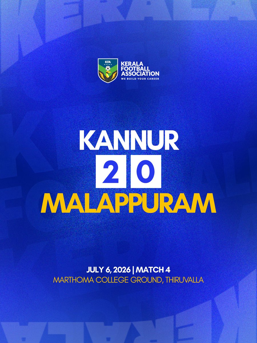 keralafa's tweet photo. The opening day action of the KFA Sub Junior Girls Inter District Football Championship 2026-27 is complete. Here is how the teams fared at the Marthoma College Ground, Thiruvalla.
โA fantastic start to the tournament! Well played, girls!
โ#KeralaFootball #KFA #SubJuniorGirls https://t.co/7tXswVExnl