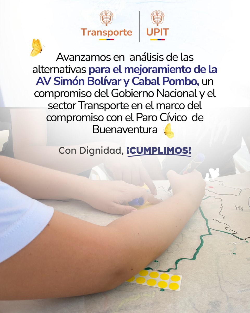 UPIT_Col's tweet photo. En #Buenaventura socializamos las tres alternativas formuladas por la #UPIT para el mejoramiento de las Avenidas Simón Bolívar y Cabal Pombo, que beneficiará a más de 300 mil personas. @GustavoPetro #ConDignidadCumplimos @maferojas https://t.co/JrMmK1u0KF