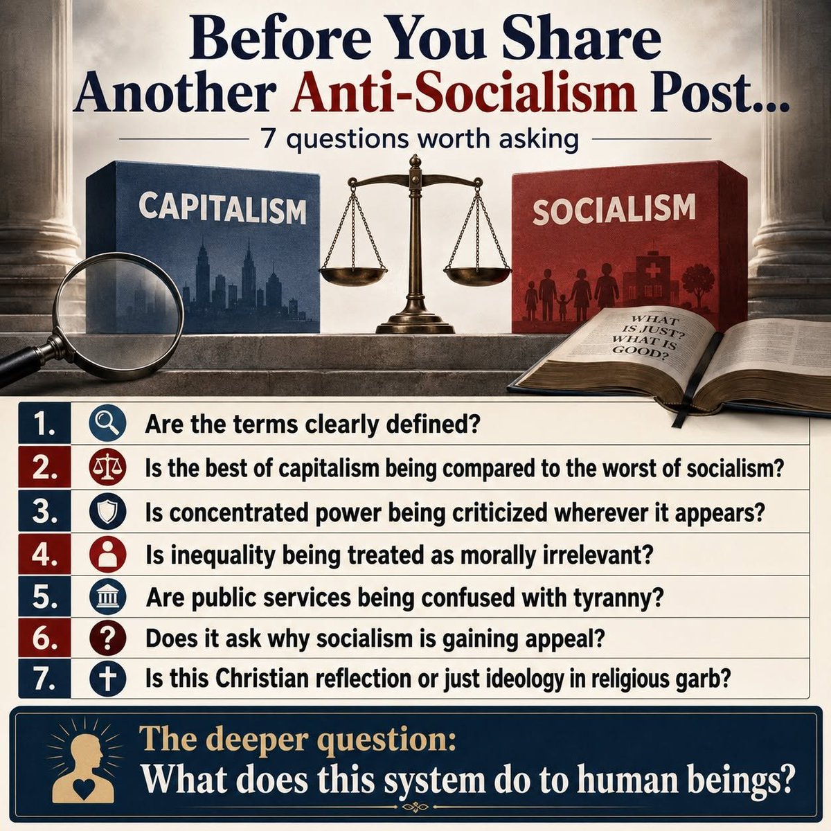 sck4952's tweet photo. "If an author offering advice in evaluating 'socialist' claims fails to define terms, take it as a major caution flag. That’s often a sign that 'socialism' is being used less as an analytical category and more as a scare word."  Ron Kraybill (FB) https://t.co/Q99w68A39V