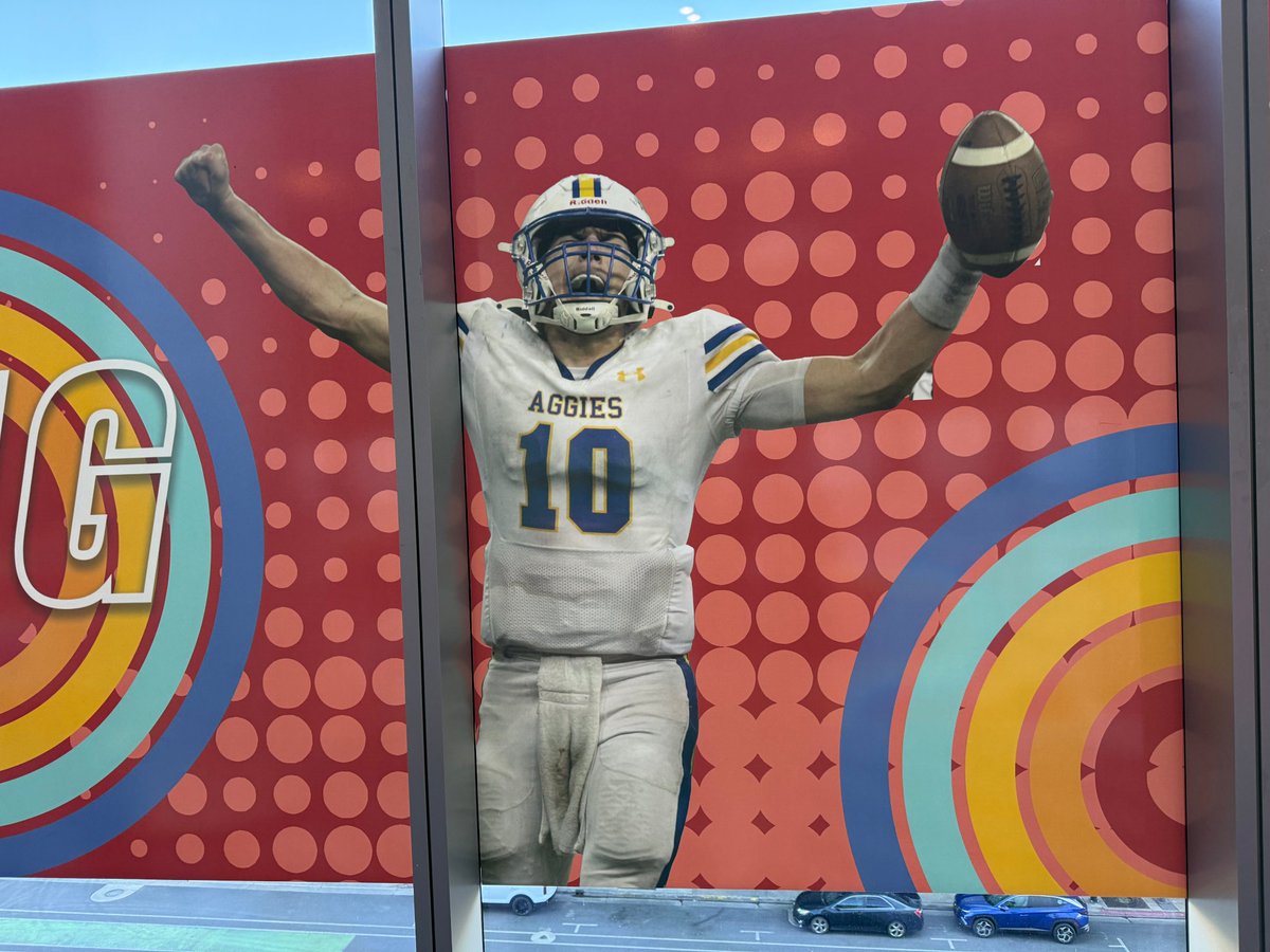 NDHSAA's tweet photo. The NDHSAA staff recently attended the 107th annual @NFHS_Org Summer Meeting in Salt Lake City. 

Photos of Student Athletes are featured prominently around the Conference/City during these meetings &amp; this year Ben Schepp, a 2025 Velva HS grad was featured!

#NDHSAA #NDpreps https://t.co/IDLjbBVlDw