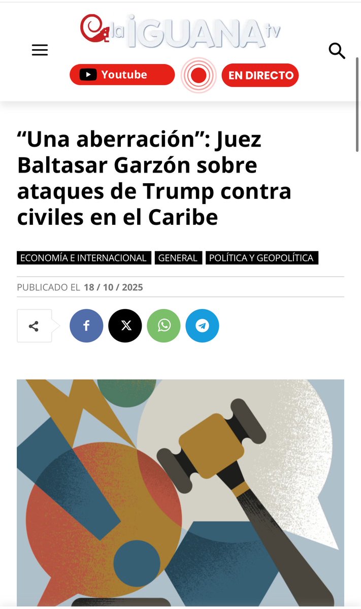 OrlvndoA's tweet photo. Delcy Rodríguez contrata como abogado para una demanda en España al defensor histórico del Foro de Sao Paulo, de criminales comunistas y un profeso y afamado antitrumpista, Baltasar Garzón.

Garzón, que tiene una carrera insultando a Trump y defendiendo a los enemigos de EEUU, hoy seguirá siendo enriquecido por Delcy, pese a que ella está sometida al tutelaje. 

Garzón ha pedido juzgar a Trump por crímenes de guerra por su campaña en Irán, ha dicho que está loco, lo ha llamado “aberrante” y mentiroso.

Una joyita.