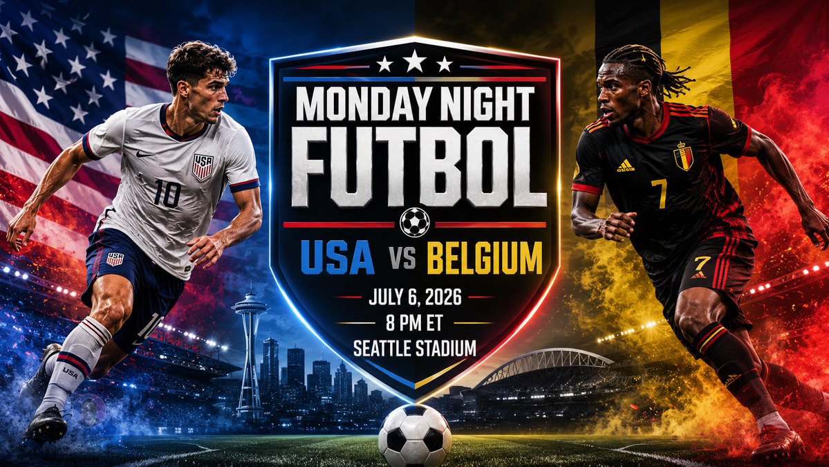 NotAGamerSean's tweet photo. Monday Night Futbol is here. Let’s get that 12th man rocking the stadium! 

USA vs Belgium. World Cup knockout soccer. Seattle. 8 PM ET.

I’m READY. Let’s go, USMNT! 🇺🇸⚽

#USMNT #WorldCup https://t.co/Ol3ZB57TB4