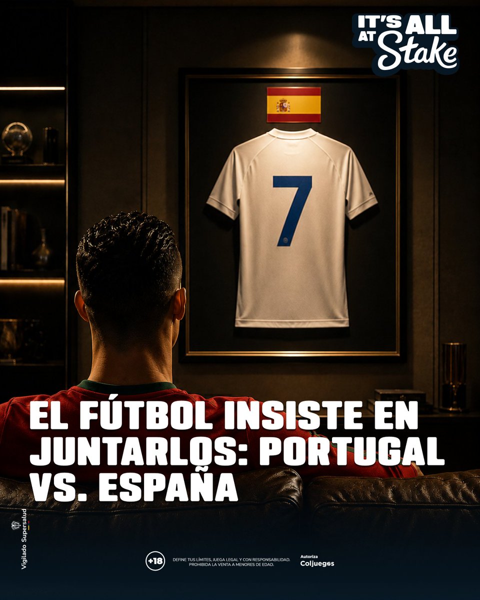StakeColombia's tweet photo. Portugal🇵🇹  y España🇪🇸, una vez más, cara a cara en la Fiesta del Fútbol⚽. Tenemos Supercuotas Recargadas⚡ y Pago Anticipado🔏. 

El Tío Stake sigue con ganas de la Freebet🤑 y no se ha podido. Hoy seguimos firmes, si el 'Bicho'7️⃣ marca hoy (tiempo regular o prórroga), regalaremos bono de 50k💰 a un Staker aleatorio que dé RT, me gusta y comente su ID con #Stake Colombia. 👇 

Más comentarios, más chances.🚨 

Apuesta ya: https://t.co/AtZm3se9dE
