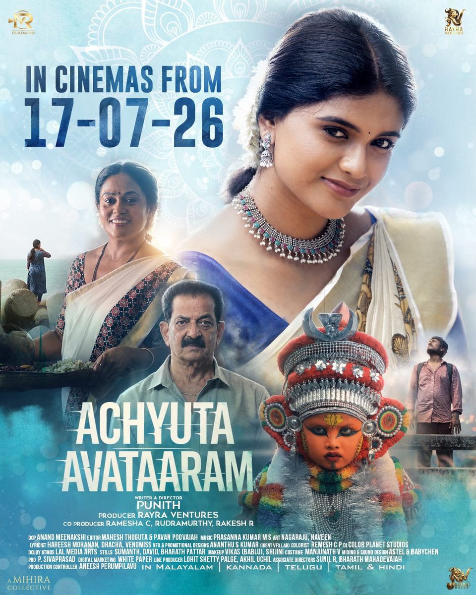Sugumar_Tweetz's tweet photo. Malayalam movie #AchyutaAvataaram, directed by #Punith, to release worldwide on July 17th across South India. KVN to distribute in Karnataka and Tamil Nadu ✅ https://t.co/rK4akCQYHD