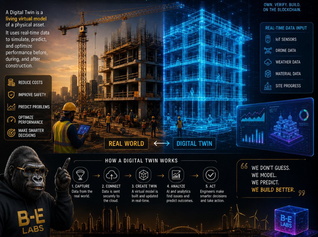 ossoRWA's tweet photo. WHAT IS DIGITAL TWIN?

Thank you @Eng_BIKINA_JP for information and drawing 🎨

A Digital Twin is more than a 3D model—it's a real-time engineering companion.

Every render. Every model. One brick closer.

#BELabs #DigitalTwin #Engineering #Web3 #BuildAfrica https://t.co/8c04fCjyyc