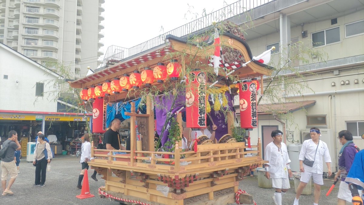 horingring's tweet photo. 2026.7.5
鴨川市広場区　須賀神社祭礼に参加㊗️
子供達が楽しそうに参加していて未来は明るい✨️
#鴨川市　#広場区　#須賀神社祭礼　#屋台引き廻し https://t.co/epPS1KSkQ5