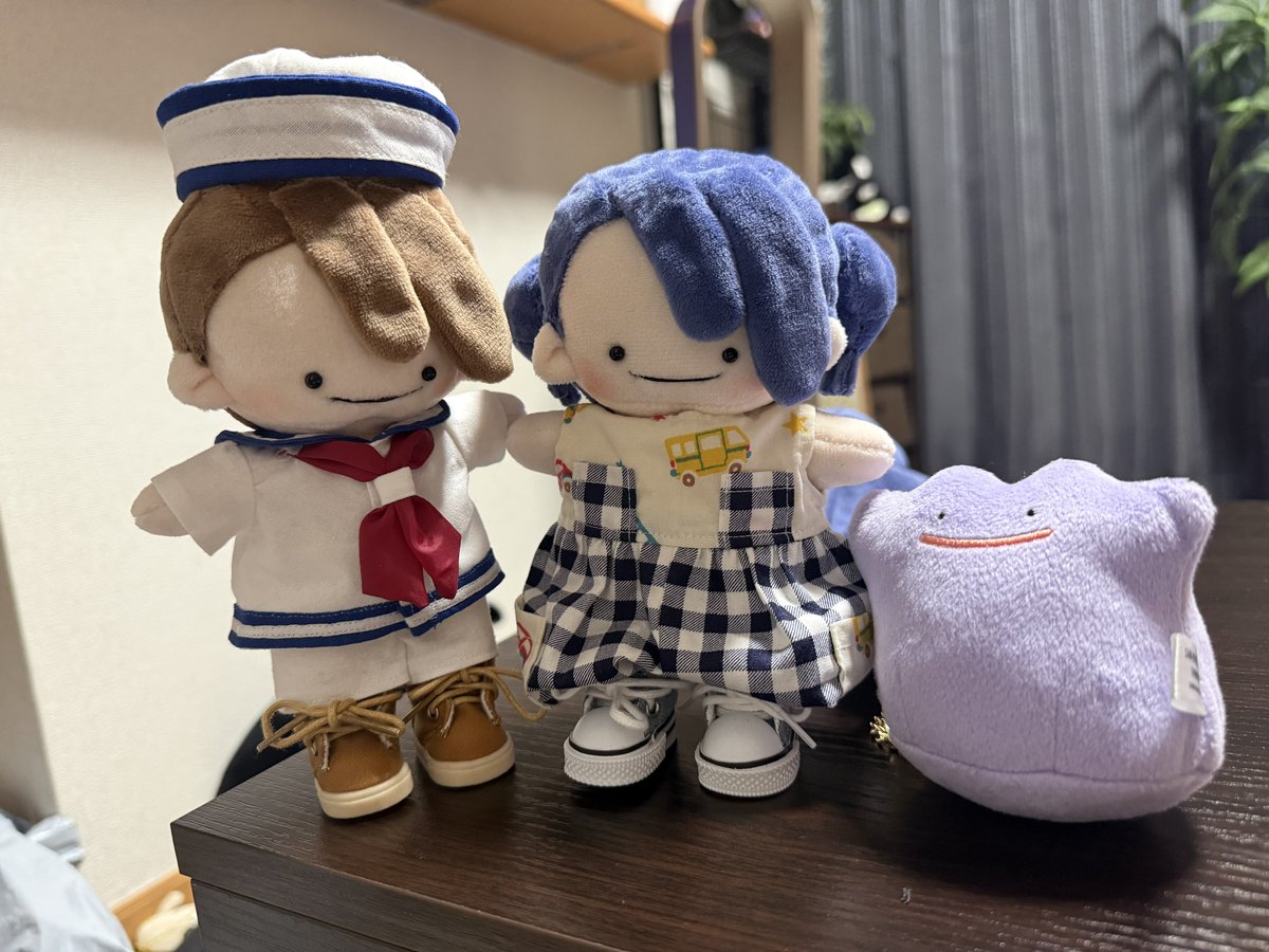 hiro_aikawa's tweet photo. 妹に頼まれてぽこあポケモンの人間メタモンのぬいぐるみをまた作ってます。
今回は妹のメタモンなので、髪色も髪型も違うの。
お洋服はまだ仮なので、次の休みに材料買いに行く😁 https://t.co/OyLS2TV03X