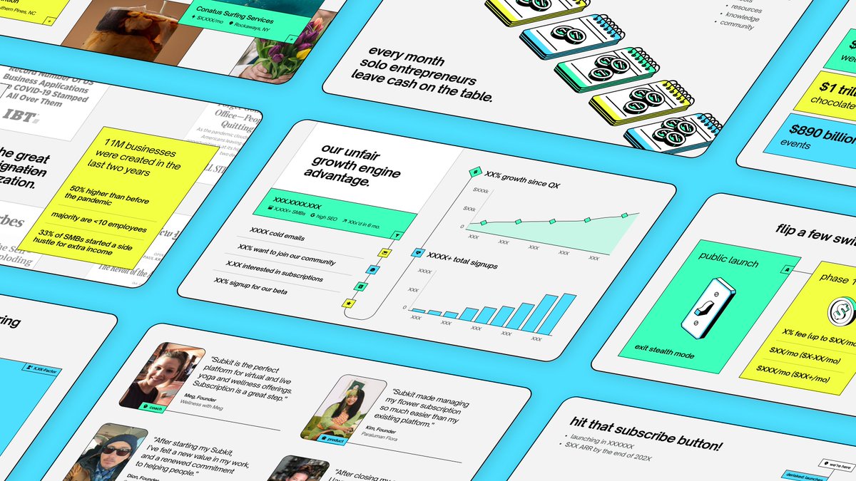 AskTonyStudio's tweet photo. [Pitch deck] Subkit → Seed ✅

"Ask Tony took my deck and turned it into a beautiful product. I pitched it. The wire followed. Then, they asked for Ask Tony's info to use their genius for other portfolio companies." —Bora, Founder &amp; CEO https://t.co/9xmUKqiOYI