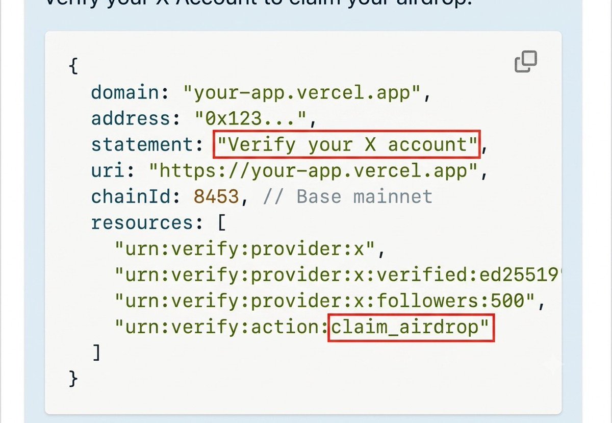 Coco_Airdrop's tweet photo. This screenshot from the recent $BASE GitHub leak has the community paying attention:

• Verify your X account 
• followers 
• claim_airdrop

Nothing here confirms an airdrop.

But it does suggest that X identity and social activity may be part of something Base is building.

If you've been:

✅ Posting about @base since the early days
✅ Supporting new apps and builders
✅ Creating content consistently
✅ Helping grow the ecosystem organically

No guarantees. Just an interesting clue. 👀

OG Base creators, stay ready. 🚀
