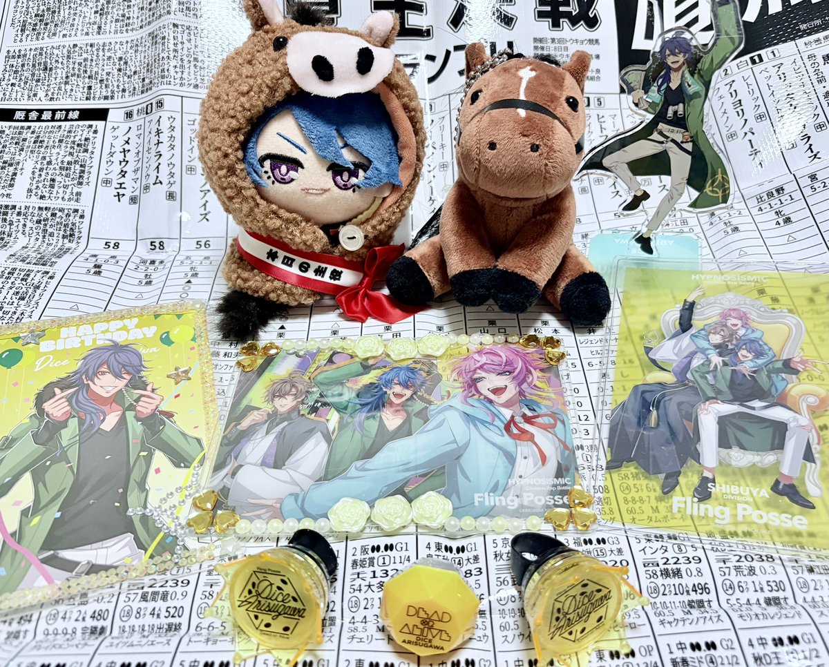 osapuffer's tweet photo. 帝統ー！！！誕生日おめでとう🎰🎰🎰
おドウくんも一緒にお祝い🐴
 #有栖川帝統生誕祭2026
 #有栖川帝統誕生祭2026 https://t.co/WXJs41Vu0k