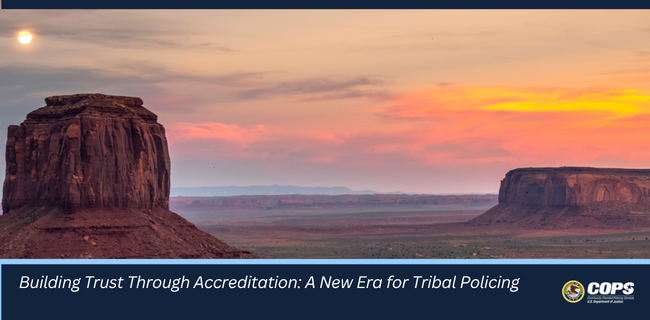 COPSOffice's tweet photo. In Arizona, tribal police departments are turning to accreditation to build community trust, boost professionalism, and strengthen partnerships - all while protecting tribal sovereignty. A model for tribes nationwide.  #TribalPolicing
https://t.co/MDpOWtUplI https://t.co/lInAOfryWP