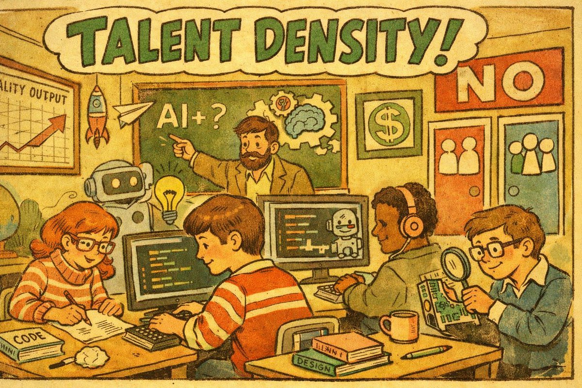 bencoding's tweet photo. AI-first doesn’t fail because you picked the wrong tech. It fails because you built a low-density team and asked it to move at high speed. Talent density is the strategy. AI amplifies your best people. It also amplifies your gaps.

https://t.co/yd5tM8AaUj https://t.co/2wyl1Ff1La