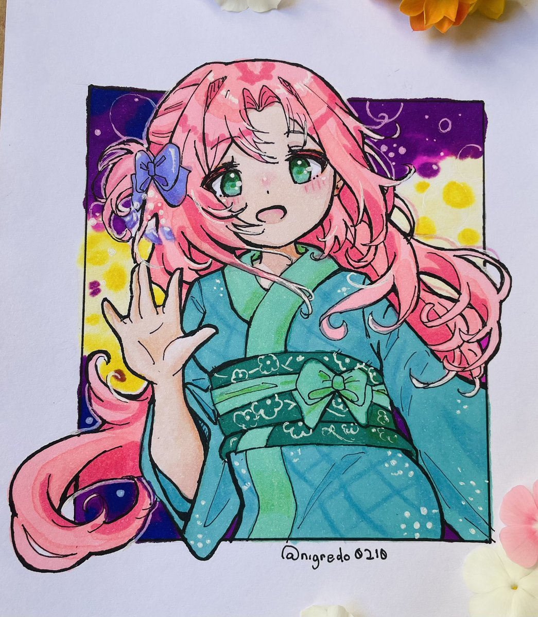 nigredo0210's tweet photo. 🌸✨　#イラスト https://t.co/npxQfNhYHS