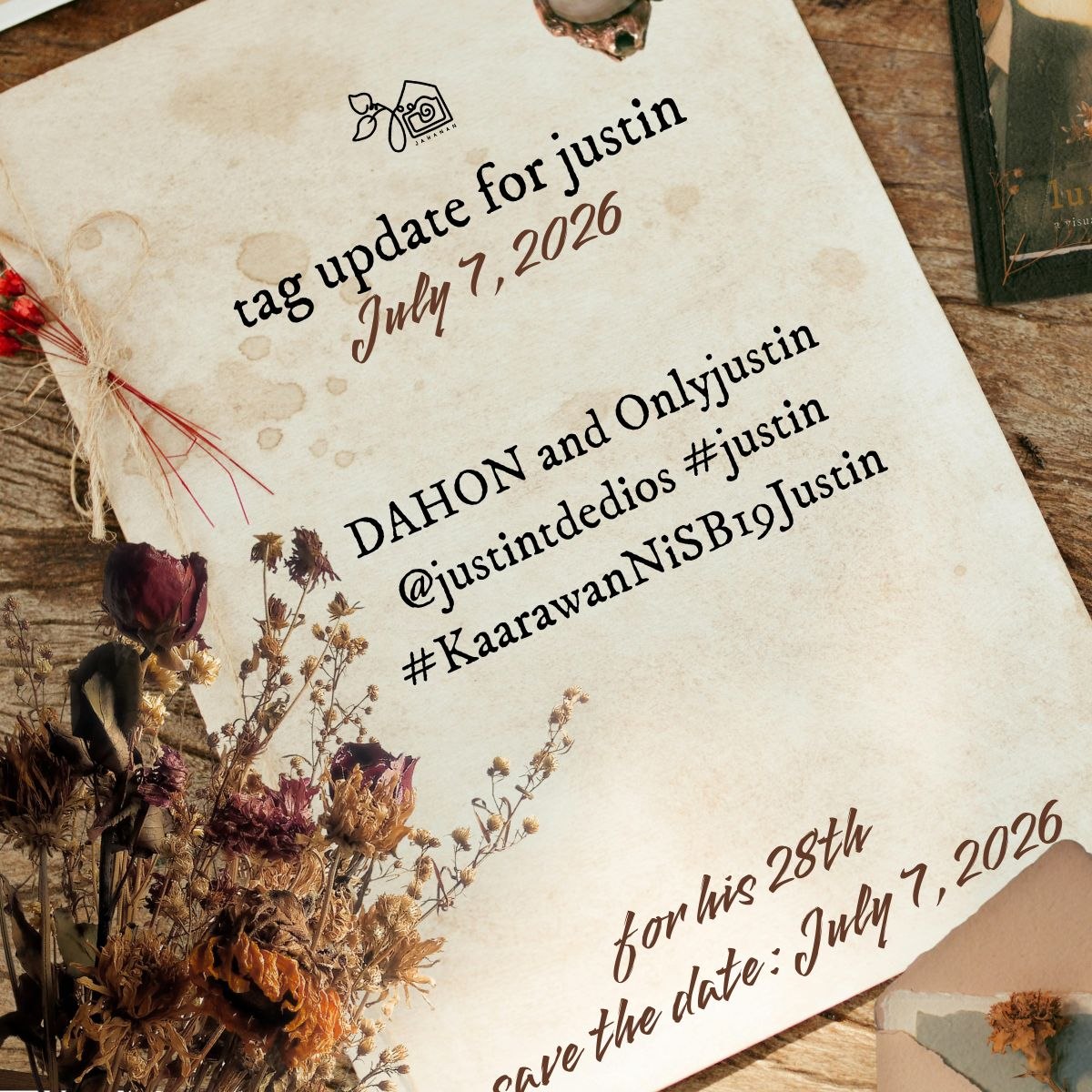 AngAmingJAHanan's tweet photo. tag update for justin

It's our favorite boy's birthday! 🥳🎂

Post your greetings and birthday wishes using the tags below!

TAG UPDATE:
DAHON and Onlyjustin 
@justintdedios #justin
#KaarawanNiSB19Justin https://t.co/8ZuvvQ3H3C