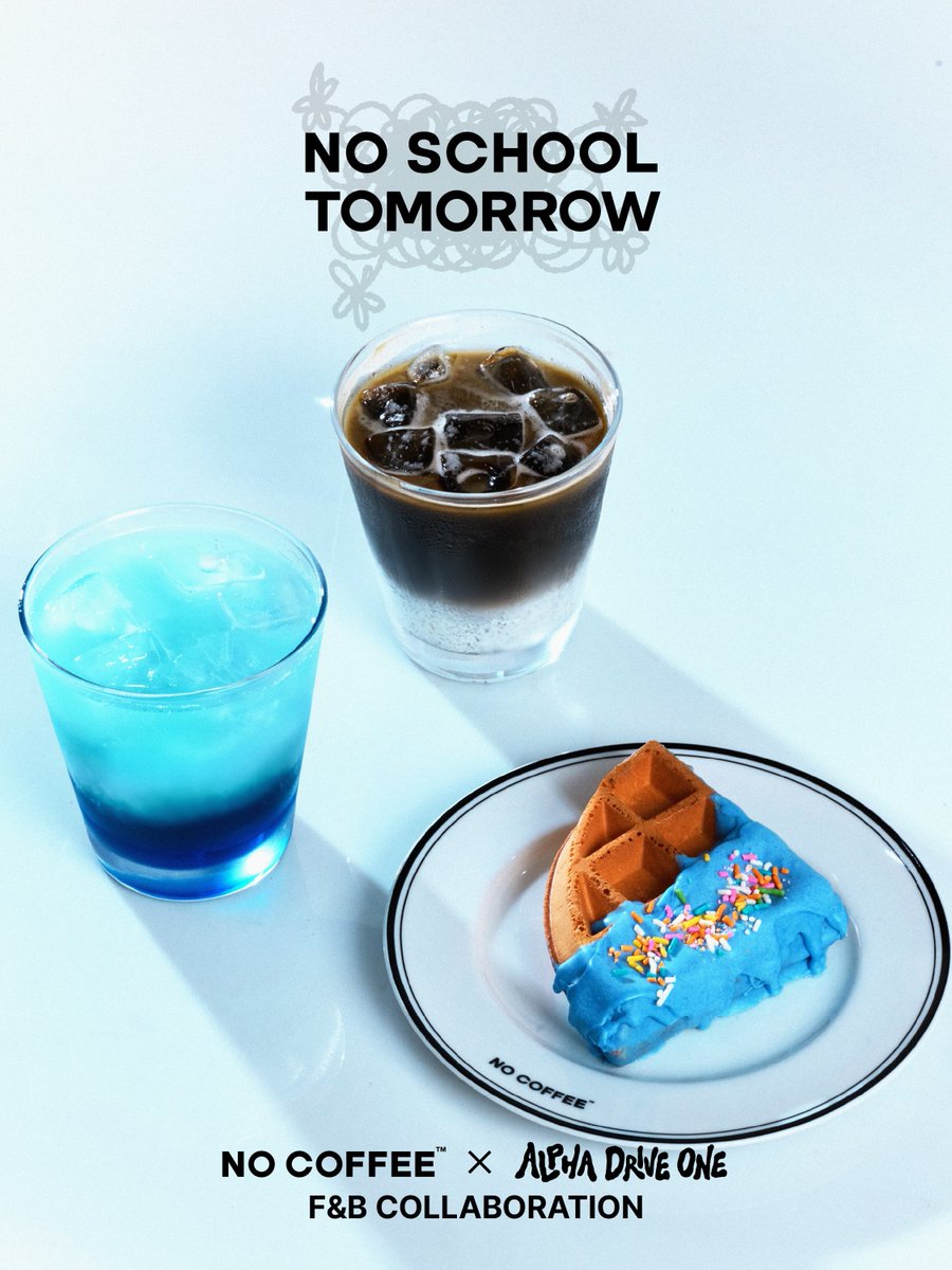 ALD1_TH's tweet photo. [🏎️] NO COFFEE x ALPHA DRIVE ONE

NO COFFEE
NO SCHOOL TOMORROW
F&B Collaboration

🇰🇷 สาขา เกาหลี 10-23 กรกฎาคม
📍 NO COFFEE Seoul
📍 NO COFFEE Lotte Museum *มีเฉพาะ F&B

[COLLABORATION LINEUP)
📌F&B
- Black Latte
- Rain Blue Soda
- Rain Blue Magic Waffle
🎁 เมื่อซื้อ F&B SET (26,000 ₩) รับโฟโต้การ์ดแบบสุ่ม 1 ใบ จากทั้งหมด 7 แบบ

📌MD
- Tumbler
- Fast-Brew
- Key Chain
- Reusable Bag
🎁 เมื่อซื้อ MD ครบ 50,000 ₩ รับโฟโต้การ์ดแบบสุ่ม 1 ใบ จากทั้งหมด 7 แบบ

🇹🇼 สาขา ไต้หวัน 13-23 กรกฎาคม
📍 NO COFFEE ไต้หวัน

[COLLABORATION LINEUP)
📌F&B
- Black Latte
- Rain Blue Magic Financier *เฉพาะสาขาไต้หวัน
🎁 เมื่อซื้อ Black Latte + เครื่องดื่มใดก็ได้ 16 ออนซ์ + เซ็ตขนม 2 เซ็ต (550 NT$) รับโฟโต้การ์ดแบบสุ่ม 1 ใบ จากทั้งหมด 7 แบบ

📌MD
- Key Chain
- Reusable Bag

🎁 เมื่อซื้อ MD ครบ 1,000 NT$ รับโฟโต้การ์ดแบบสุ่ม 1 ใบ จากทั้งหมด 7 แบบ

*มีจำหน่ายเฉพาะในร้านค้าแต่ละร้าน
**สินค้าที่จำหน่ายมีจำนวนจำกัด และสินค้าอาจหมดก่อนกำหนด

รายละเอียดเพิ่มเติม
🔗 https://t.co/s0KHP6mjJh
🔗 https://t.co/mnn9CMSG6G

🤍 รายละเอียดสาขาญี่ปุ่นยังไม่ประกาศ รอติดตามประกาศเพิ่มเติมอีกครั้งค่ะ✨

#ALPHADRIVEONE #ALD1 #알파드라이브원 #อัลดีวอน @ALD1_official