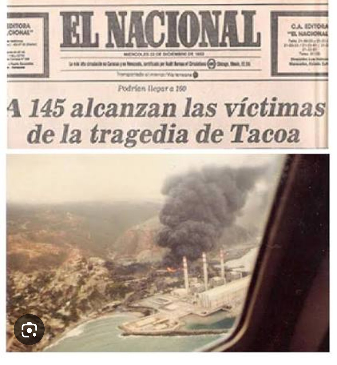 SonPolemicas's tweet photo. Cuando se incendió la planta termoeléctrica "Tacoa" por falta de mantenimiento, hubo mas de 200 muertos.
Era propiedad de la familia de María Corina Machado, esa gente nunca se apareció en el sitio y nunca indemnizaron a las víctimas.
Esa es la gente que quiere gobernar Venezuela https://t.co/bK2I0y8zgn