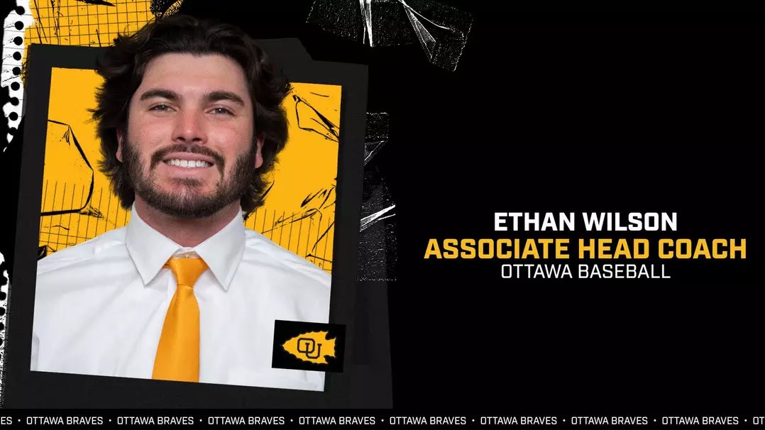 BravesAthletics's tweet photo. Ethan Wilson Promoted to Associate Head Coach for Ottawa Baseball

@Ottawa_Baseball x #BraveNation https://t.co/VpsVvZc5bg