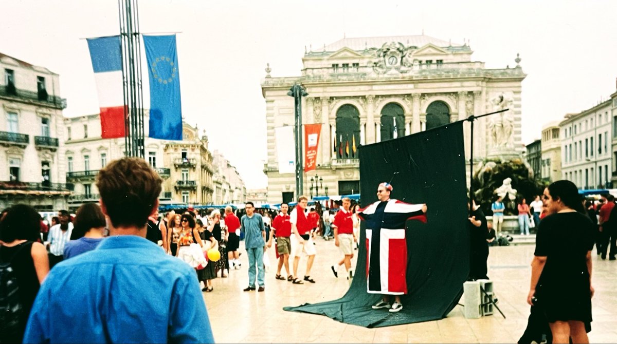 Jamssy3's tweet photo. @lhourahane I was fortunate to have relocated to Montpellier, and enjoyed the visit of Norway to play Morocco in the WC of 1998. Very much a home game for Morocco, but the Norwegians stole the show in town. @FIFAWorldCup https://t.co/MV3fpSy9cg