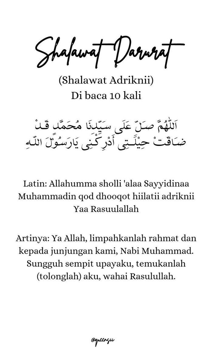 nbllee_'s tweet photo. @tanyakanrl Terima kasih pengingatnya nder, jdi keinget dulu pernah rajin sholawatan cuma belakangan agak berkurang😔 aku jdi semangat pengen ngamalin lagi dan nyari tau lafadznya di pinterest, aku drop disini yaa buat siapa pun yg perluuu, semoga urusan kita dimudahkan Allah https://t.co/4pgLTSsf4n