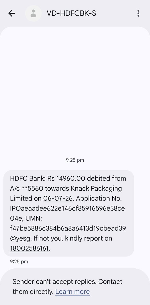 dhruvrajsihh's tweet photo. Allotment surprise before official result by Bank debit 🤣
#ipoallotment #IPO #knackipo #KnackPackaging #iponews #ipo https://t.co/gpuiC0OduM