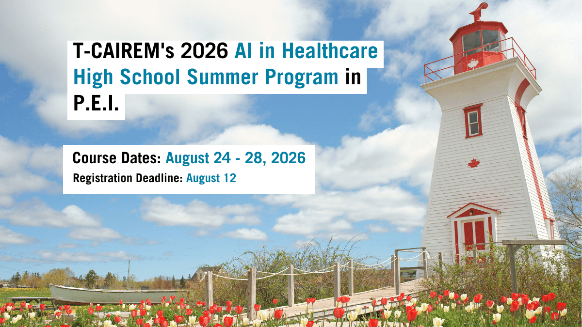 UofT_TCAIREM's tweet photo. 👋🏽 If you’re a high school student in #PEI, our upcoming 2026 #AI in #Healthcare #HighSchool Program is coming to you this summer!
LEARN MORE: https://t.co/P4kWb33hyV
DEADLINE: Aug. 12, 2026 https://t.co/GafHNrBnmd