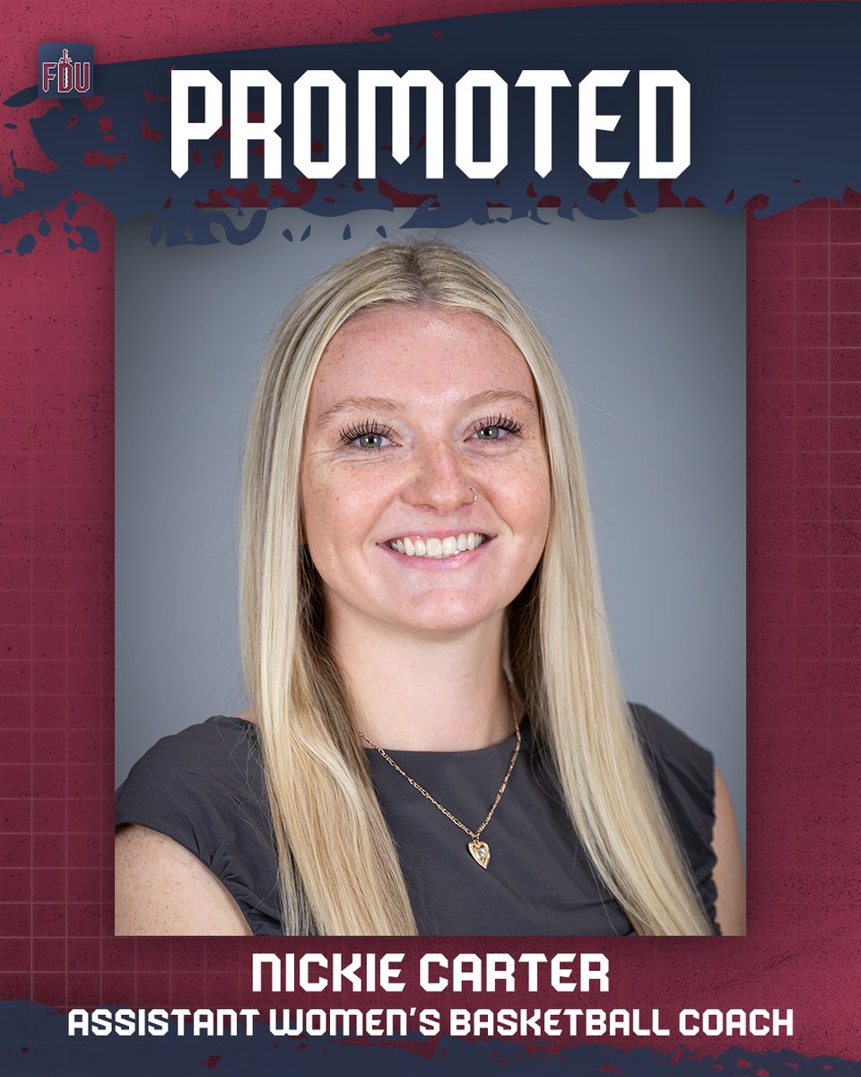 FDUKnightsWBB's tweet photo. Coach Carter has been promoted 👏

Nickie Carter is officially an Assistant Women's Basketball Coach for the knights

#uKNIGHTED https://t.co/bxQzMQ26xA