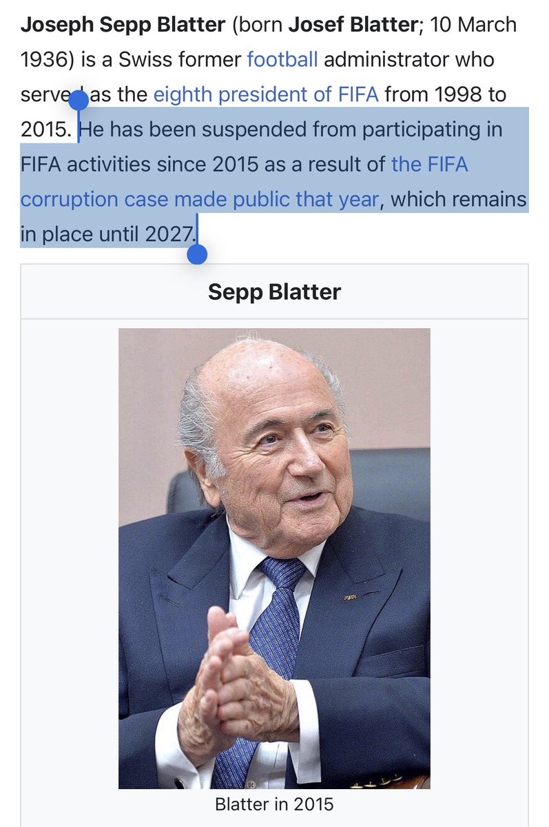 mattvanswol's tweet photo. @SeppBlatter This you? https://t.co/ZgBMKArzME