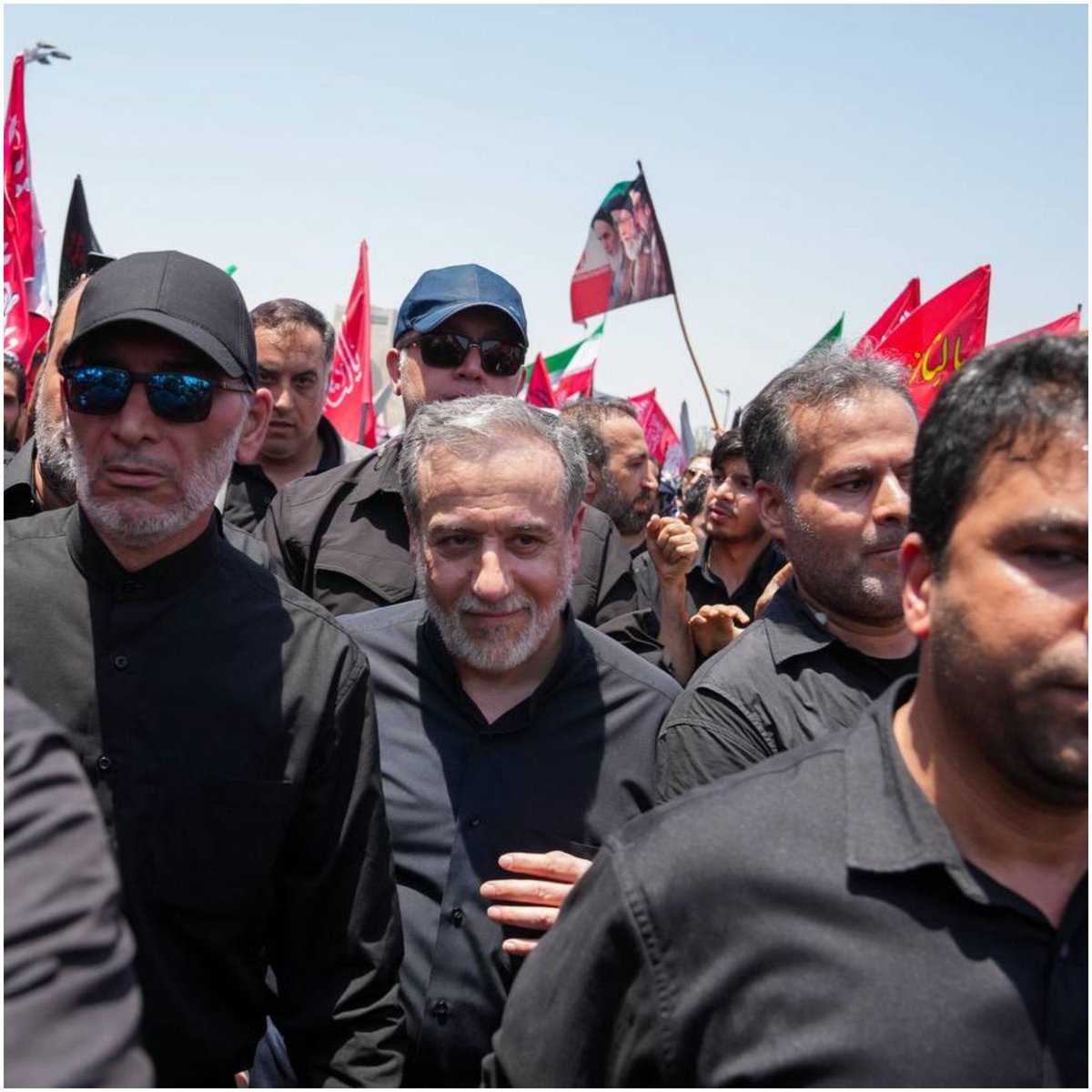 Araghchhi's tweet photo. Dr. Abbas Aragchi seen walking with the crowds in Tehran for Ayatollah Ali Khamenei's Funeral https://t.co/6IZzGcHB9Q