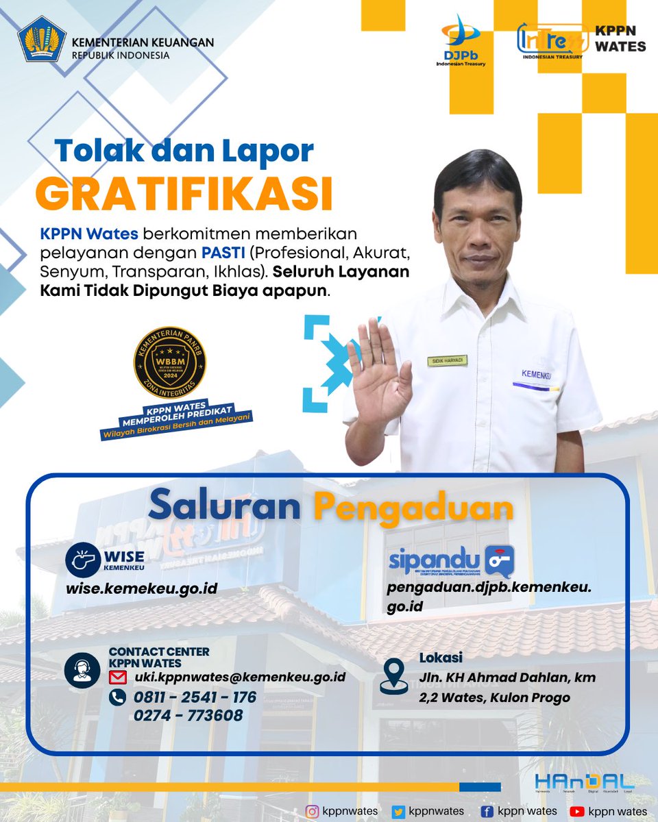 kppnwates's tweet photo. Hai #SobatIntress176,

Penetapan Pegawai dan PPNPN terbaik pada Kantor Pelayanan Perbendaharaan Negara Tipe A2 Wates Triwulan IV Tahun 2025 dan terpilih pegawai terbaik triwulan IV Tahun 2025 yaitu Risa Pawestri dan PPNPN terbaik triwulan IV Tahun 2025 yaitu Tri Yogo Febriyanto. https://t.co/gvir8WhqIK