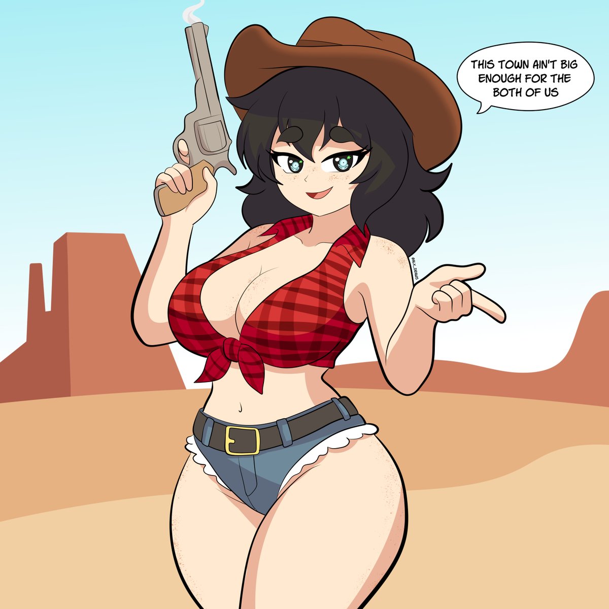 alx_draws's tweet photo. The cowgirl challenges you to a duel! https://t.co/EvydWCI4ES