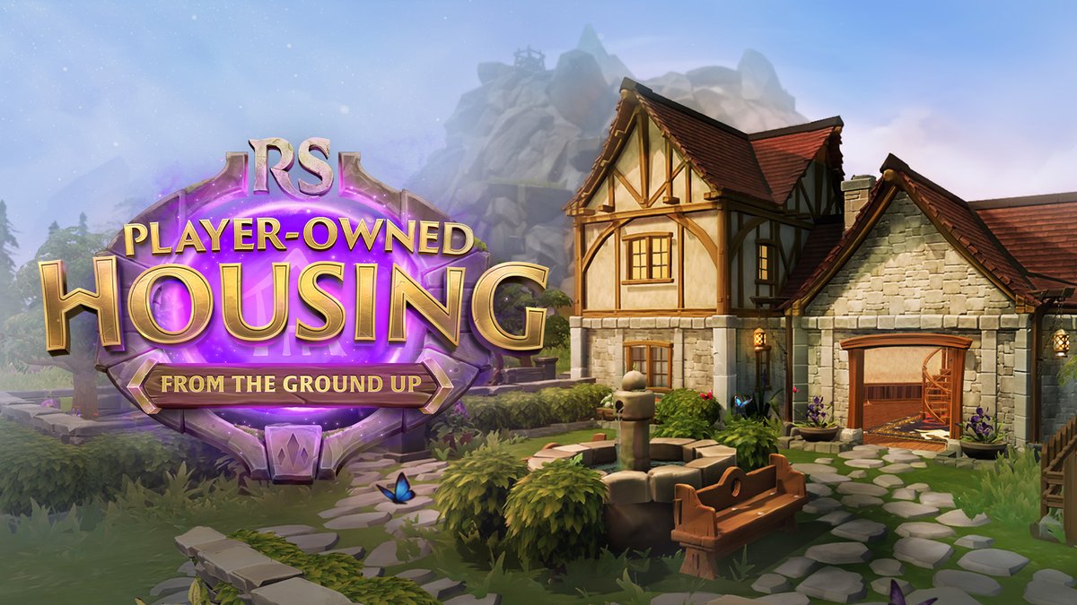 RuneScape's tweet photo. From the ground up... Player Owned Housing is launching on July 13th!

🪑Vast Customisation Options
🛠️Complete Skill Overhaul
⬆️New 120 Skill Cap
📜 And more!

📺 Watch our latest video - The Road Ahead - now: https://t.co/3TzqwHydAm https://t.co/45qUPtoagr