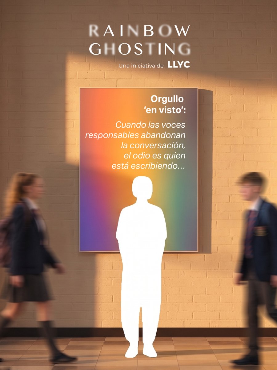 LLYC_Global's tweet photo. No es el silencio lo que genera odio, es el abandono. Cuando las instituciones callan, la hostilidad crece y gana influencia. Es momento de volver a responder y sostener la diversidad en todos los escenarios. Descubre #RainbowGhosting 🌈 https://t.co/NewAD9vUQW https://t.co/bgUi7F8sBk