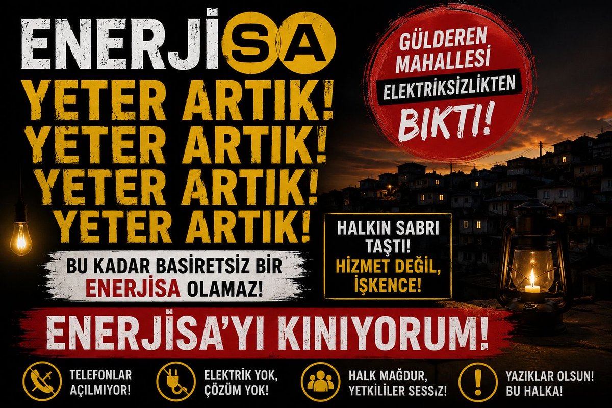 kursatbiter's tweet photo. Hatay ili Antakya ilçesi Gülderen Mahallesi’nde yaşanan sürekli
yaşanan Elektrik kesintileri, özellikle gün içinde defalarca yaşanan bu durum kabul edilebilir değildir. Gerekli denetimlerin yapılmasını, altyapı eksikliklerinin ve bu mağduriyetin kalıcı giderilmesini istiyorum. https://t.co/8X5OkCe4He