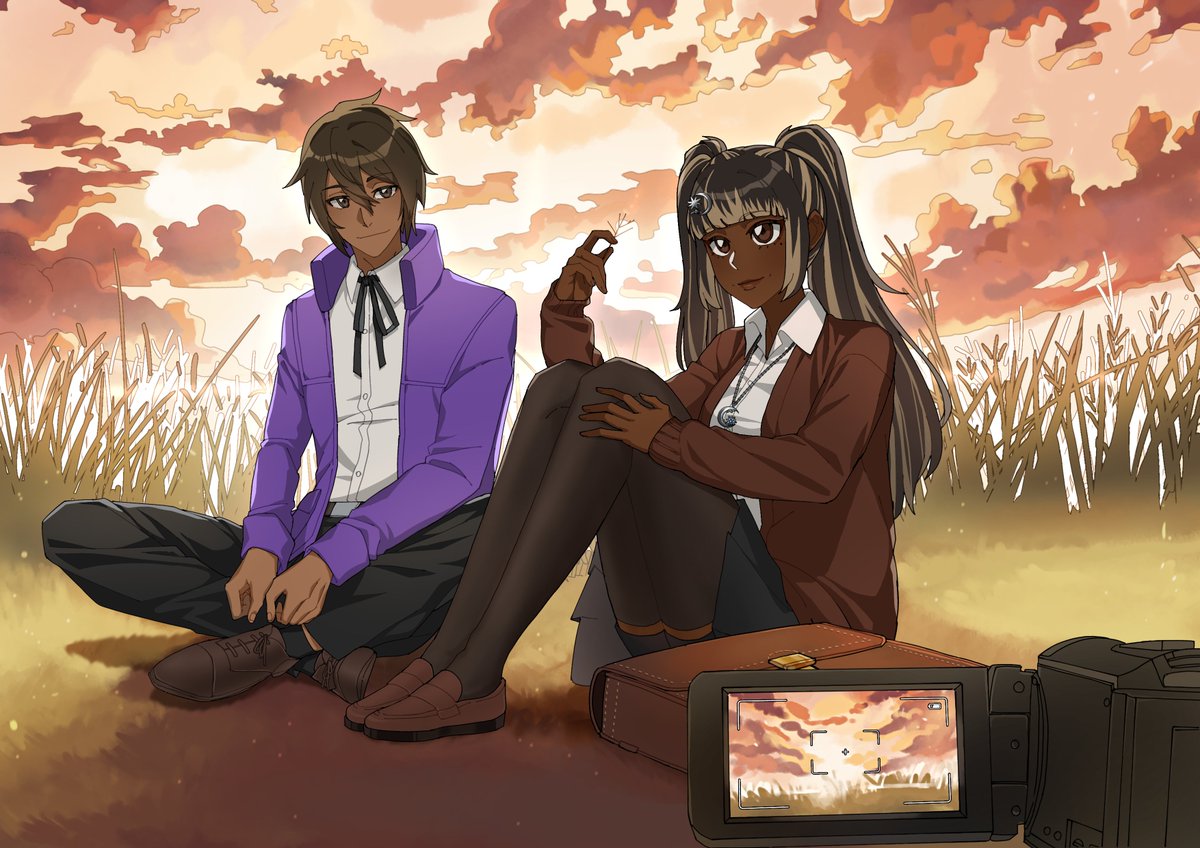 LoganCelery's tweet photo. A nice field with a beautiful view, a good place to take photos and a break 

A collab I had with twin @takamakimanon 
🎨: @Umikomichi Thank you again for making this for me and oomf, we absolutely love it! 💜

#personayume #persona3 #personaoc #p3 https://t.co/jUnt2V524v