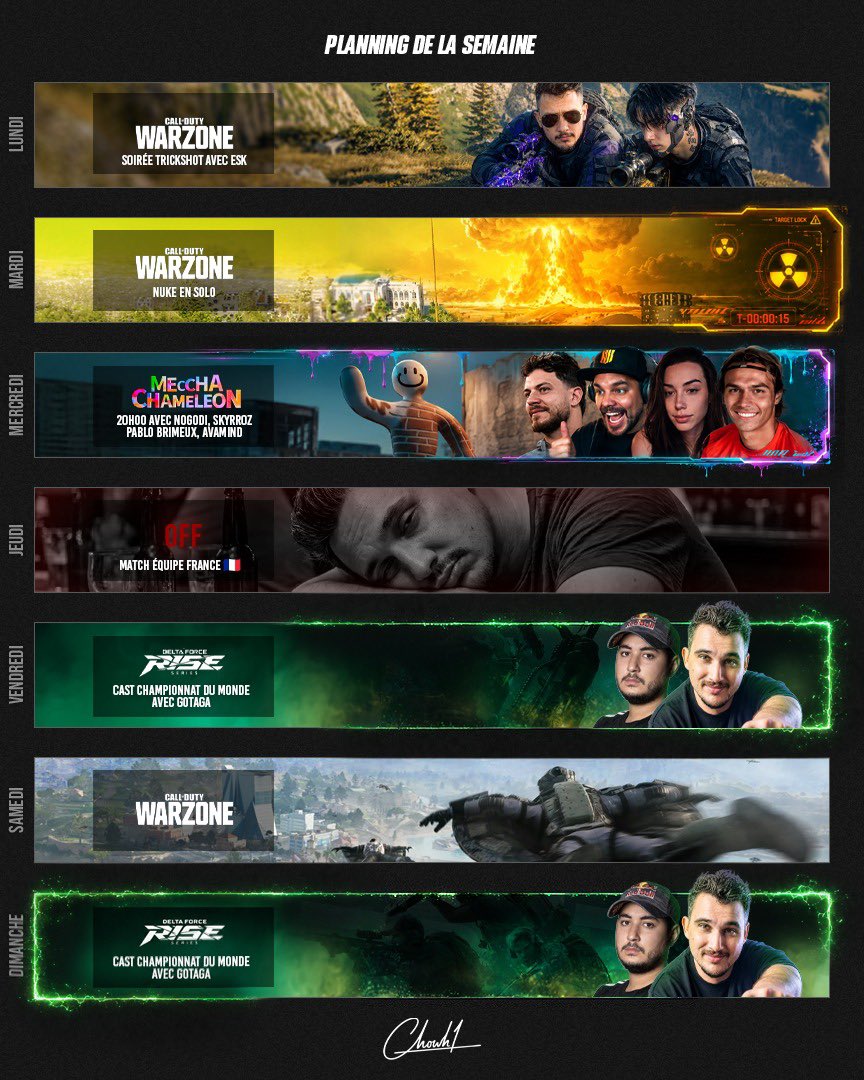 CHOWH1_'s tweet photo. PLANNING DE CETTE SEMAINE DE JUILLET !!! https://t.co/y5LigrSNyc