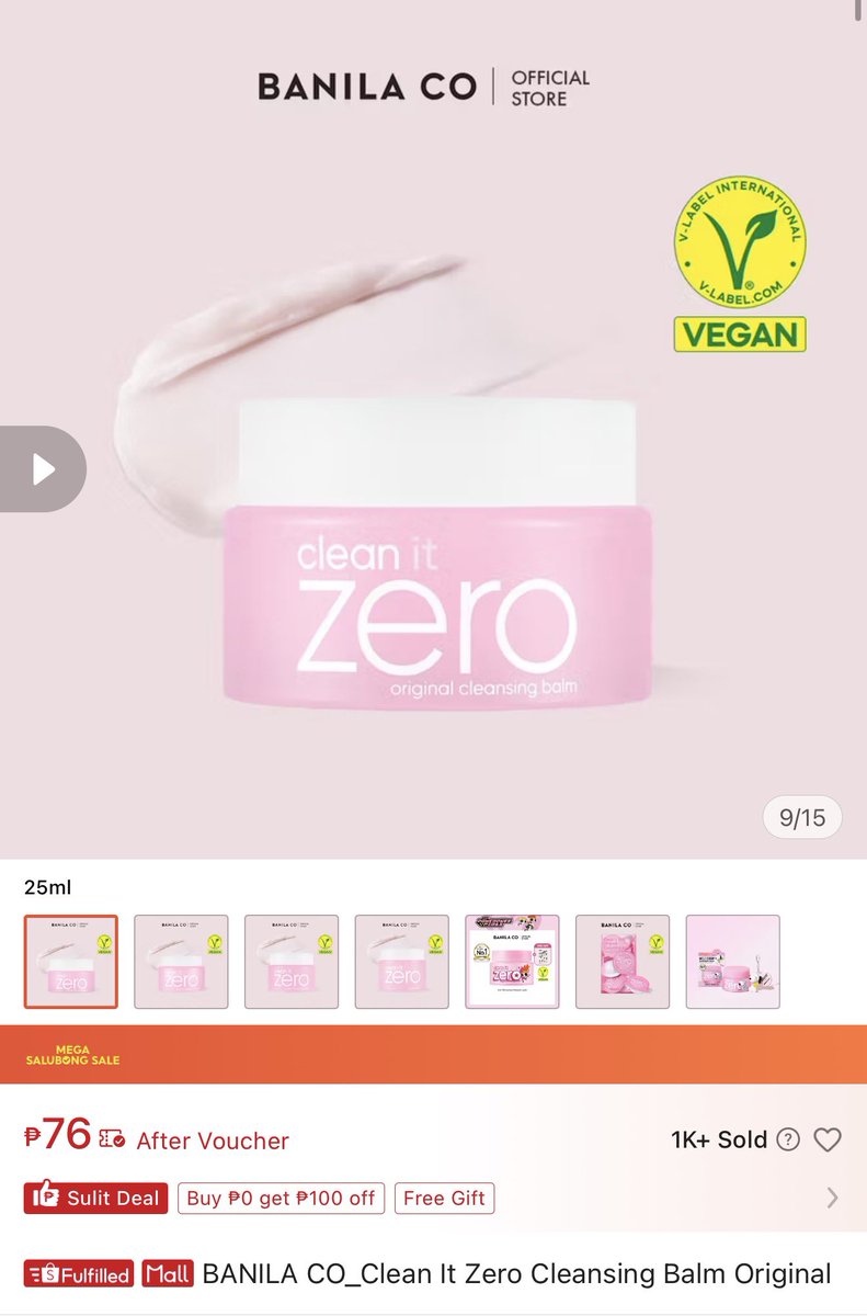 gugiecart's tweet photo. ₱76 banila co clean it zero cleansing balm! 🫧

join lang kayo sa membership nila to get the voucher :)

🛒 https://t.co/HwAO1uq5TR https://t.co/Fh1Ad5vWrE