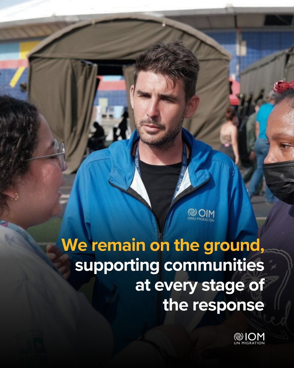 UNmigration's tweet photo. When disaster strikes, every hour counts.
 
From emergency shelters to medical care, safe water and protection, IOM continues to work alongside Venezuelan authorities and partners to support communities affected by the earthquakes. https://t.co/g7VLcEHbGb