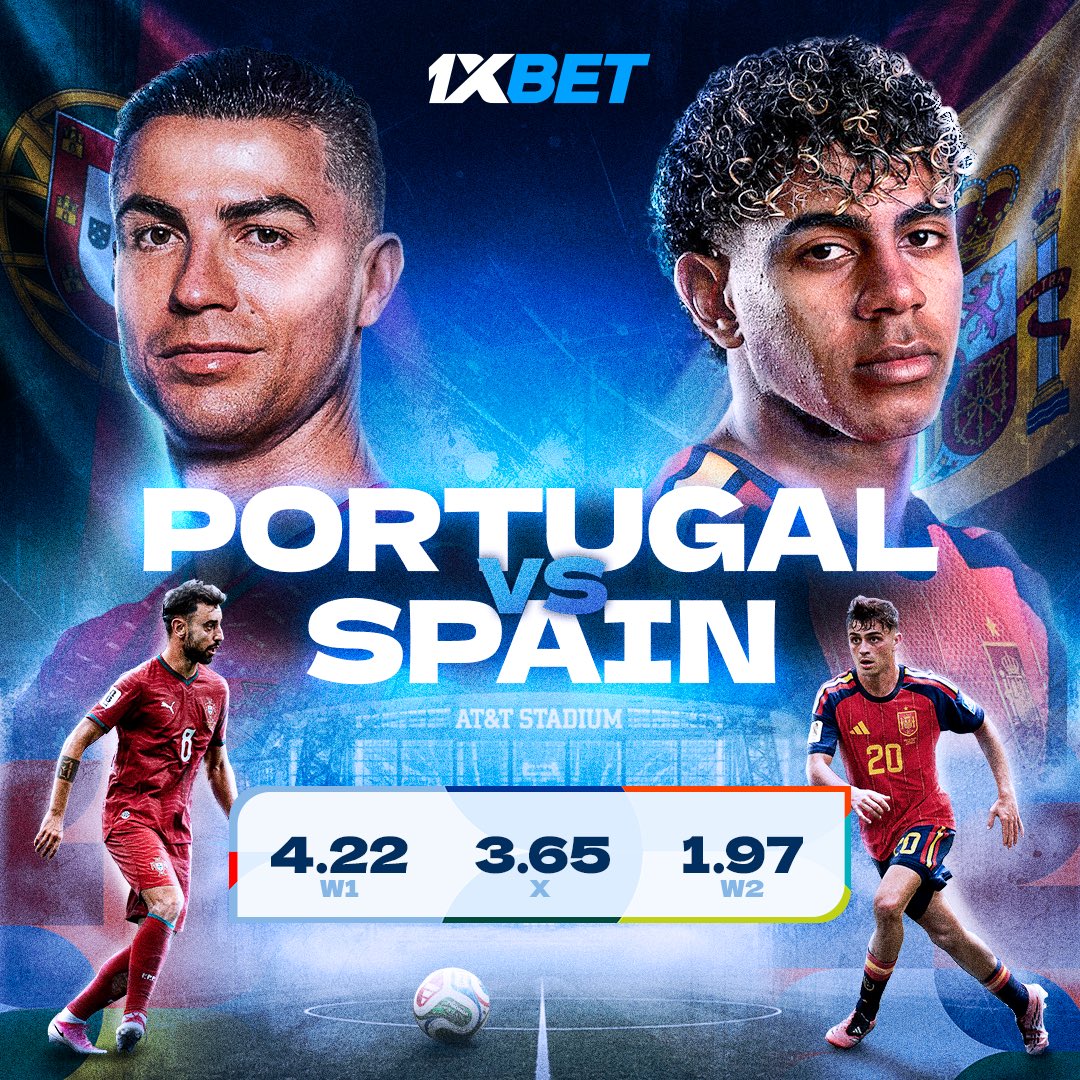 1xBet_Eng's tweet photo. 🏆 WC-26: 🇵🇹 Portugal vs Spain 🇪🇸

One legend taking his final bow. One prodigy writing his first verse.

Ronaldo. Yamal.
Old guard. New blood.
Legacy vs hunger.
The last dance - or one more step toward glory?
We'll know soon. But right now?

We've got something for YOU.

🎁 10 promo codes guaranteed - plus more:
+ 1 per 100 likes
+1 per 100 reposts
+1 per 200 comments 

And a BONUS one:
During the match, we'll drop a secret promo code. The first 10 followers to activate it? They walk away with instant promos.

Bet here ➡️ https://t.co/s7vbJ8NyYI