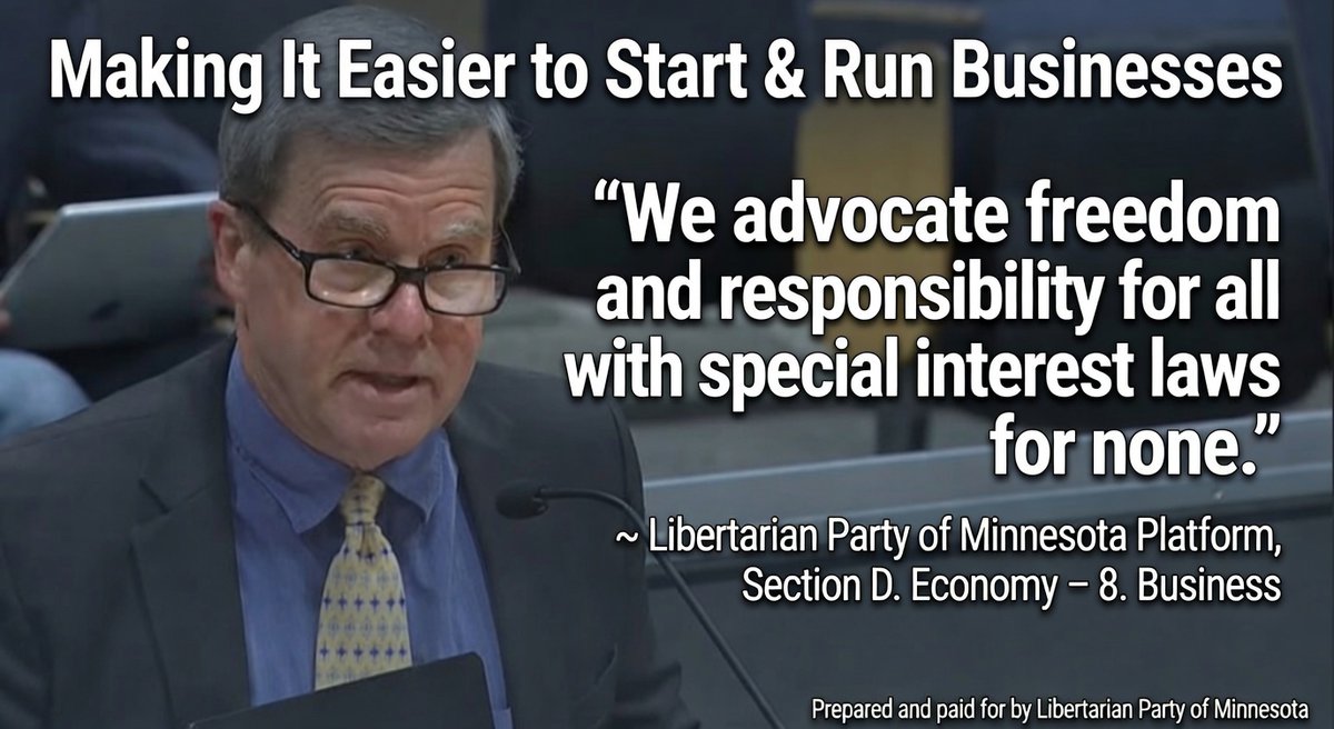 LPofMN's tweet photo. Starting a business in Minnesota involves important filings and services handled by the Secretary of State’s office.

Outdated systems can create unnecessary delays and frustration for entrepreneurs and small business owners.

Chip Tangen’s campaign focuses on modernizing business services so the office works better for the people it serves. As stated on his website, he is running to “modernize business services for all Minnesotans.”

A more efficient Secretary of State’s office means less time spent on paperwork and more time building businesses and creating jobs in our state.

If you want a Secretary of State who will bring practical improvements to how the office serves entrepreneurs and everyday Minnesotans, support Chip Tangen.

🔗 X: @ChipforSOS 
🔗 Support Chip: https://t.co/feA9iQc8zQ
🔗 Come check out LPMN content: https://t.co/ePlNys2vG9

#ChipForSOS #MNSmallBusiness #ModernizeMN #Entrepreneurship #libertarianism #MNPolitics