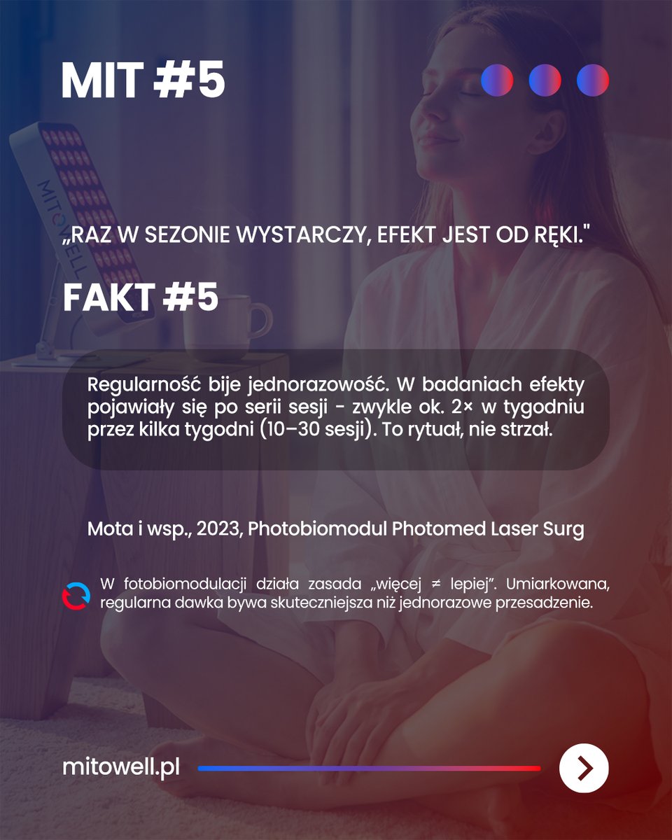 mitowellpl's tweet photo. MIT: „Raz w sezonie wystarczy."
Działa regularność, nie strzał. Efekty po serii sesji, ~2× w tygodniu przez kilka tygodni. https://t.co/KIhmLS2BoZ