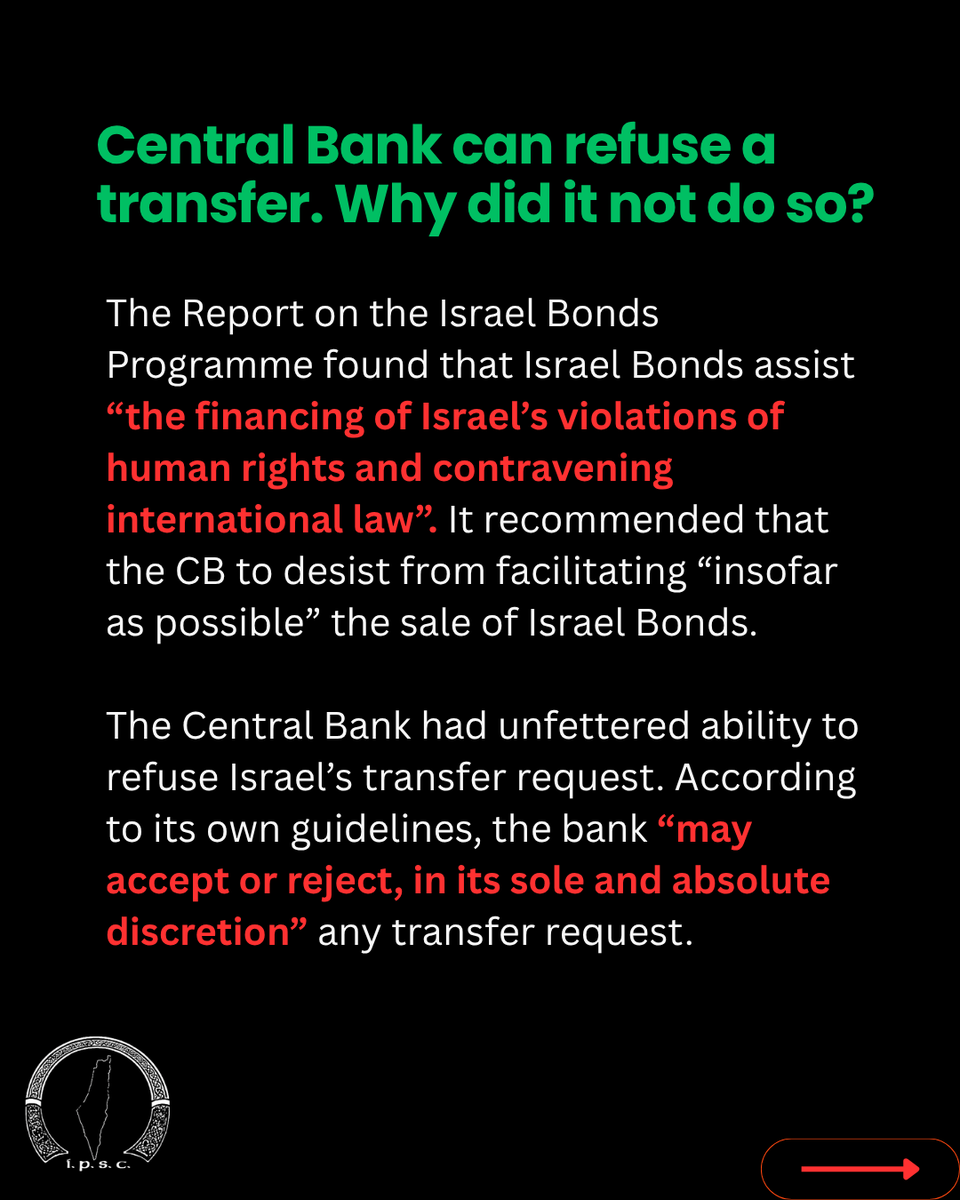ipsc48's tweet photo. Learn about how, through the Central Bank, Ireland is a home member state for apartheid Israel's war bonds which fund its genocide of the Palestinian people and the state's continuing role in funding these crimes. #StopFundingGenocide https://t.co/otzPXK4Mbf