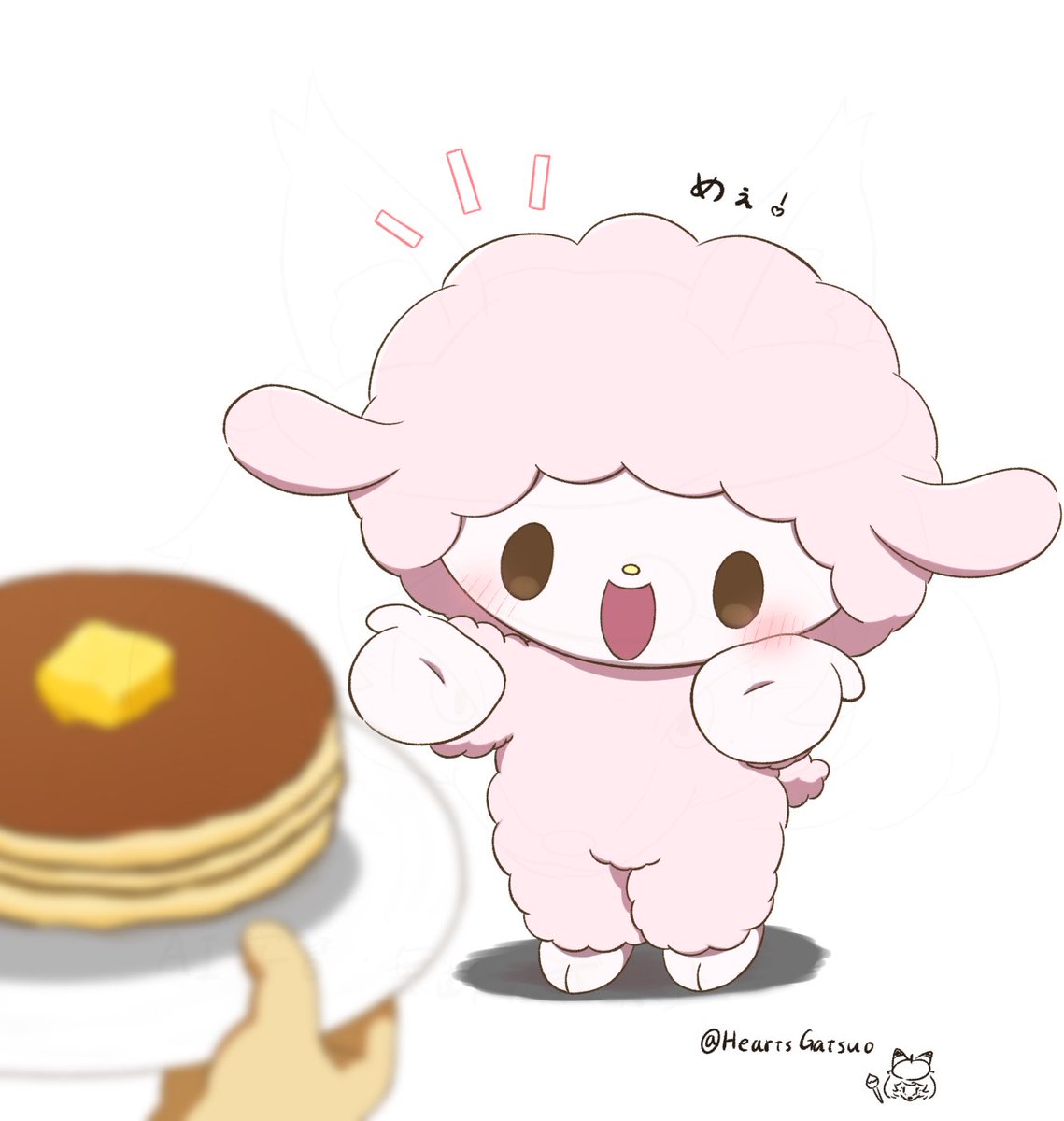 ゆめかわパンケーキにお座り♡ パンケーキぱめぱめ