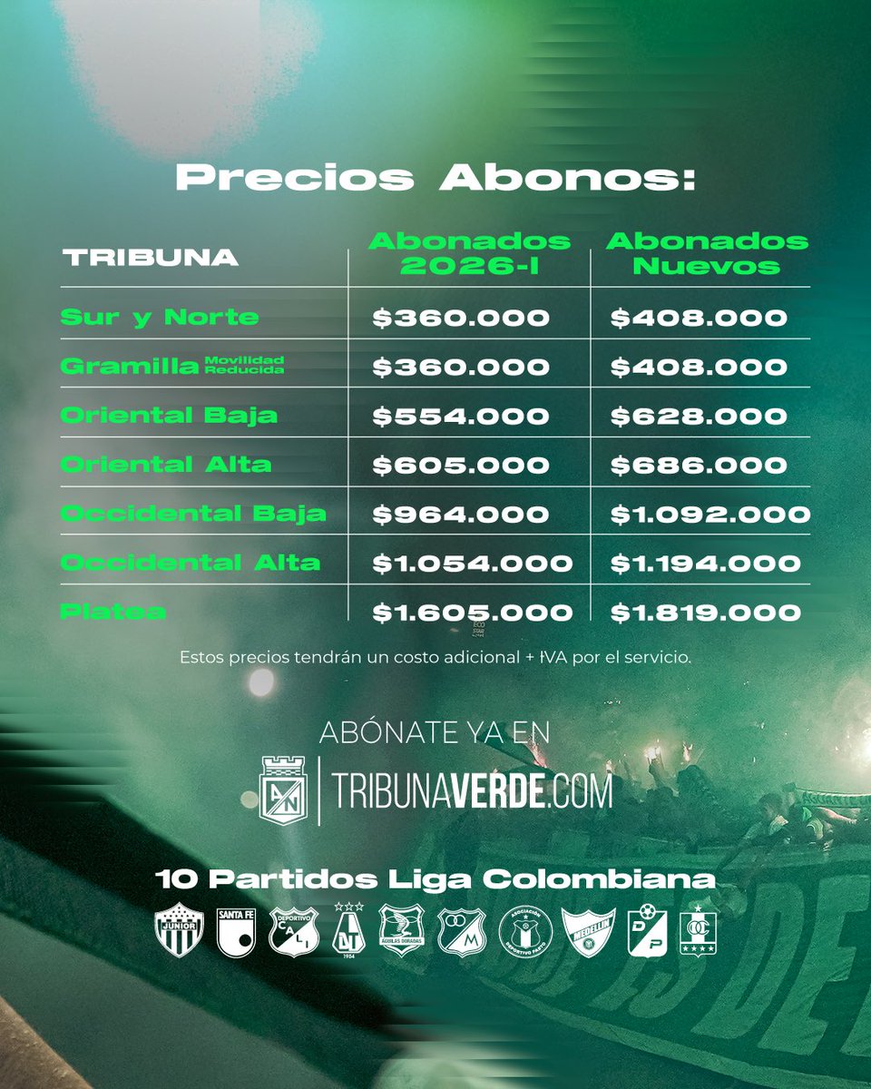 nacionaloficial's tweet photo. Nos une la misma ilusión: volver para ser campeones.

Presentamos el Plan de Abonados 2026-II, una nueva oportunidad para vivir cada partido desde la tribuna, acompañando al equipo en el camino hacia nuestros objetivos.

La recarga para abonados antiguos y la venta para nuevos abonados ya tienen fechas definidas. Consulta toda la información, conoce las tarifas y asegura tu lugar en el Atanasio.

Nos vemos en casa.